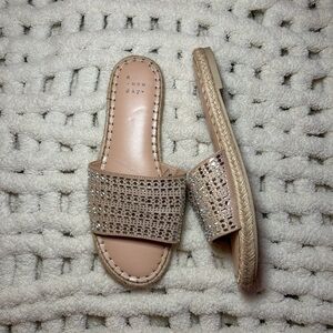 A New Day Women's Beige Espadrille Slides size 6.5